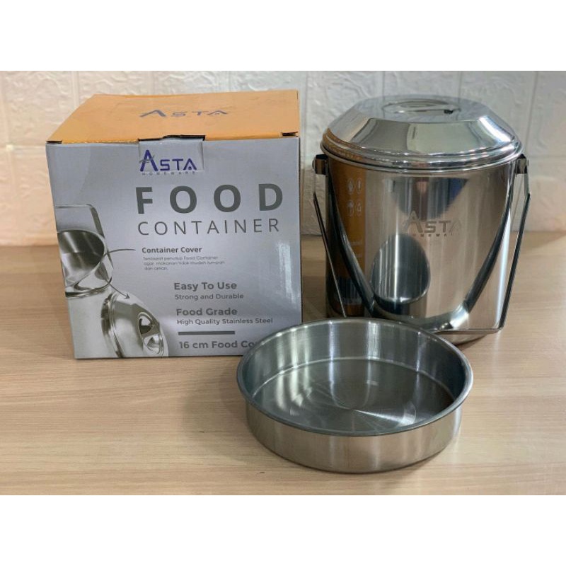 ASTA Food Container - Rantang Tunggal / Rantang Soto Stainless Steel Anti Karat 14CM / 16CM
