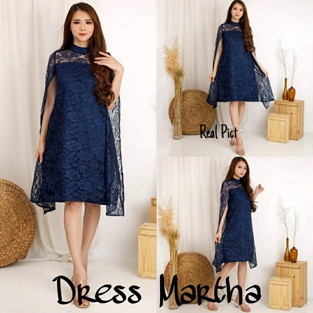 PCS DRESS MARTHA 3 UKURAN L XL XXL BAHAN BRUKAT CORNELI TULANG LAPIS FURING MR ADA VIDEO PRODUK ASLI