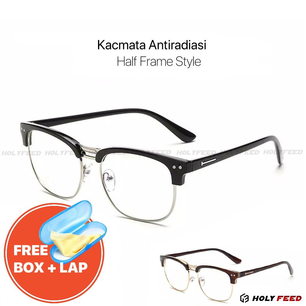 Kacamata Anti Radiasi Blue-ray Half-Frame Setengah Lingkaran Frame Gantung