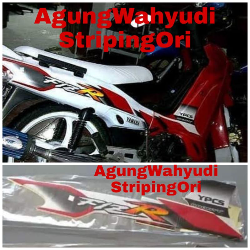 STIKER STRIPING LIS BODY MOTOR YAMAHA FIZ R  SPORTY 2000 2001 PUTIH MERAH FIZR F1ZR