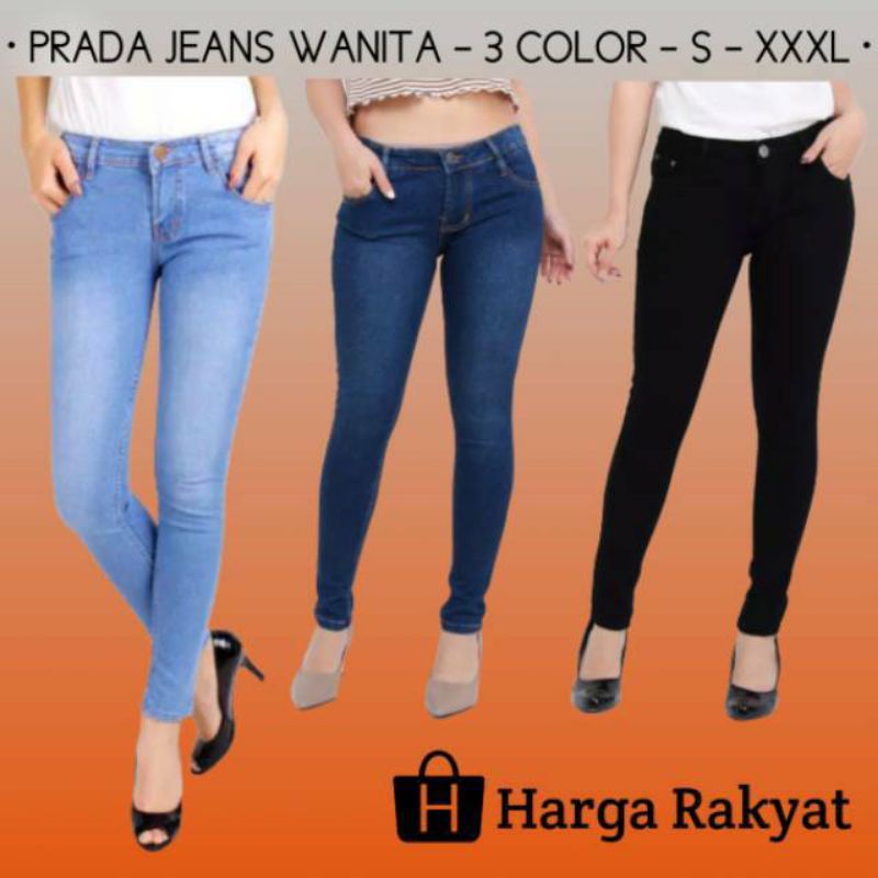 CELANA PANJANG JEANS WANITA SKINNY SIZE JUMBO