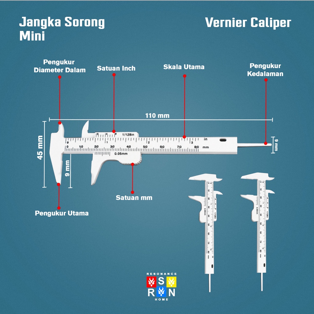 Sigmat Jangka Sorong Kecil PVC Vernier Caliper Resonance Home