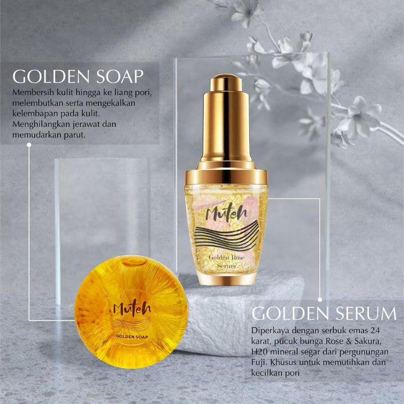 BEAUTY SKINCARE Golden Soap - Serum Muteh GOLDEN PEARL Whitening acne paket kecantikan wajah jerawat
