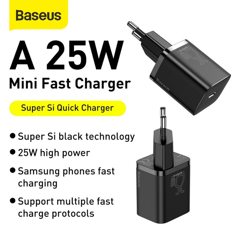 BUNDLING KEPALA CHARGER TYPE C PD BASEUS QUICK CHARGER 25W SAMSUNG XIAOMI PAD FREE KABEL TYPE C to TYPE C