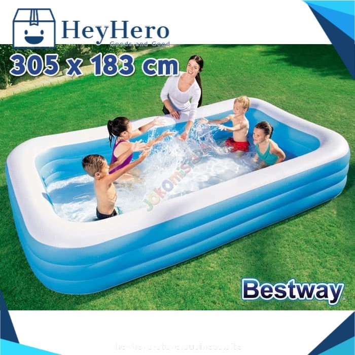 KOLAM RENANG 305 CM ANAK KOTAK POLOS BESTWAY UKURAN BESAR 54009