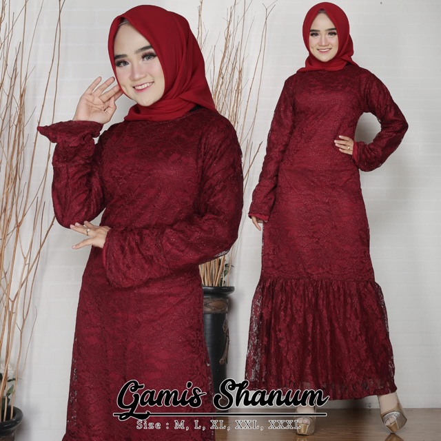 GAUN SHANUM / GAMIS / DRESS TUNANGAN / DRESS KONDANGAN