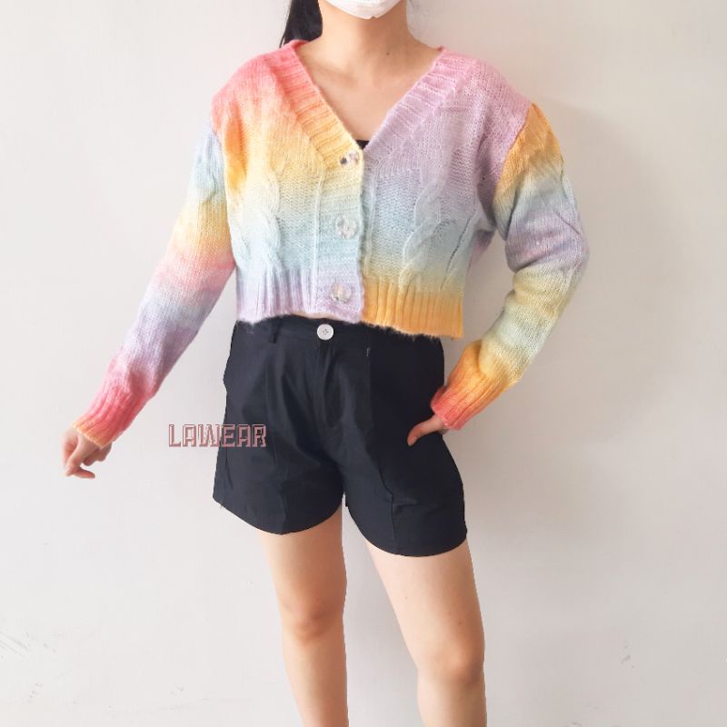Jisoo Cardigan / cardigan rajut / cardigan rainbow