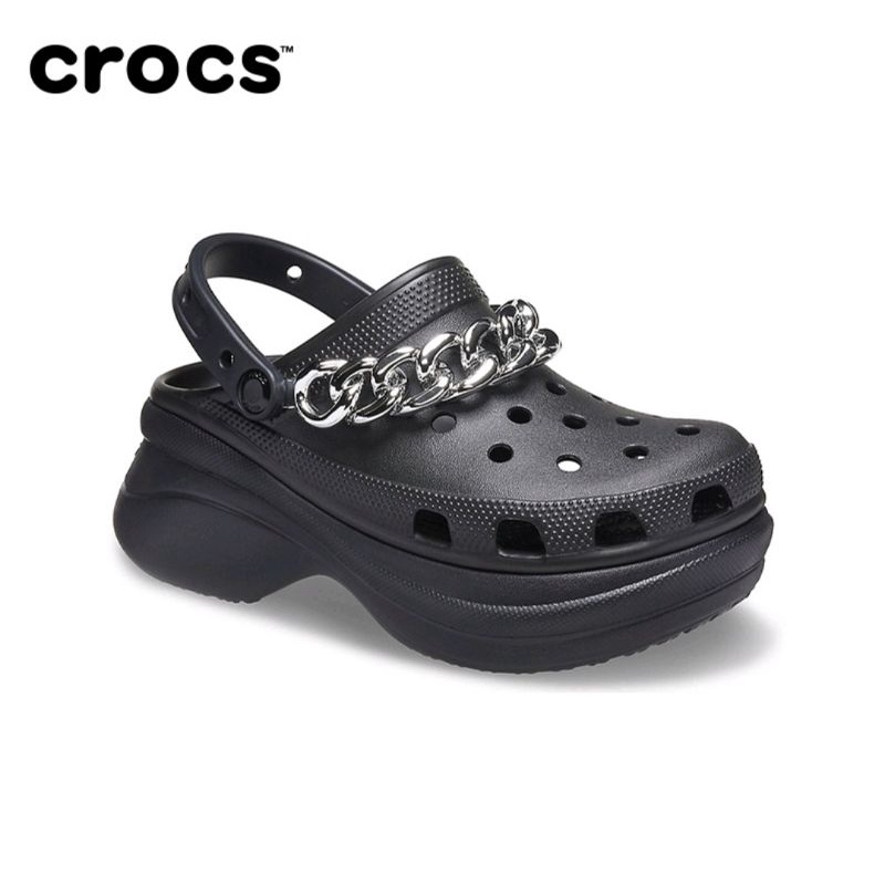 Crocs classic bae clog chain embellisshed platform / Crocs Bae Clog platform rante / Sandal wanita Crocs classic bae rante