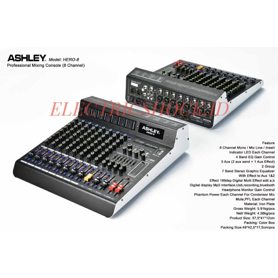 MIXER ASHLEY HERO 8 / HERO8 ORIGINAL 8 CHANNEL