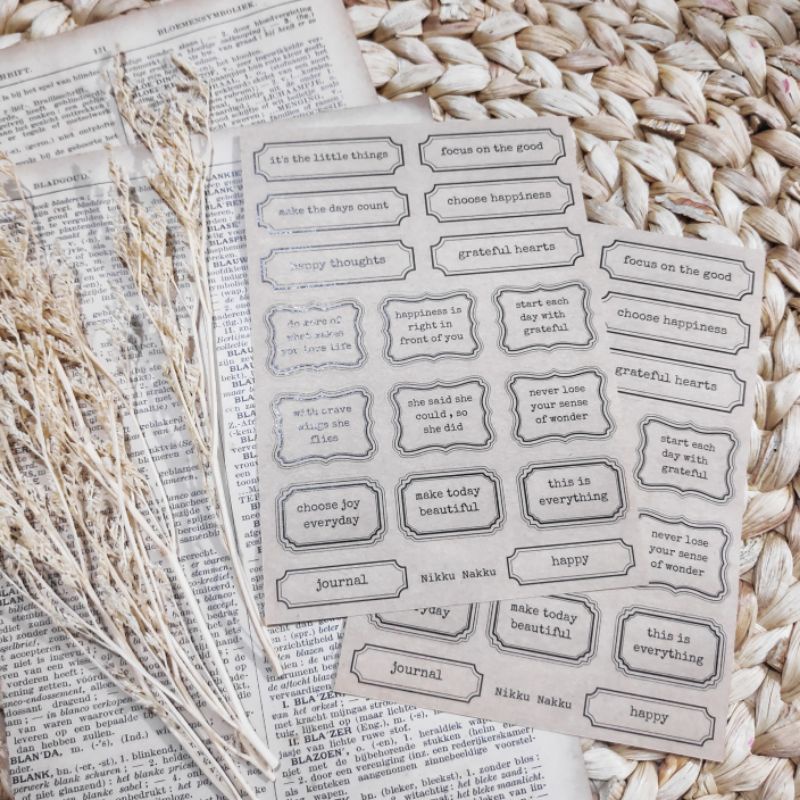 

SS003 Sticker Sheet | Word Journal Mini Sticker for Journaling by Nikku Nakku