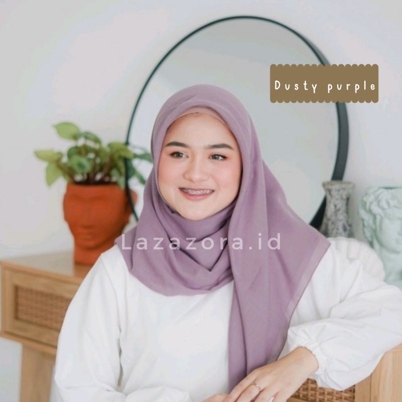 Hijab Segiempat Paris Premium Original Jahit Tepi 115×115 Cm Murah Anti Nerawang Tebal Anti Letoy Anti Mleyot-Dusty purple