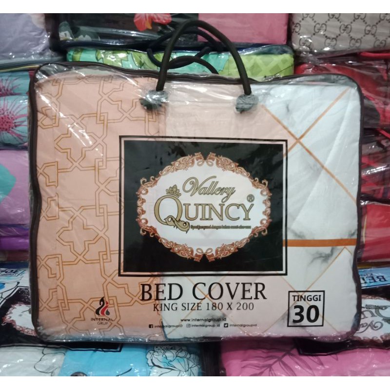 Bedcover Vallery Quincy King Ukuran 180x200 cm Tinggi 30 Cm Kualitas Premium By Internal Grup