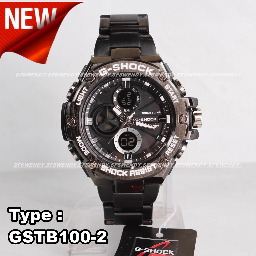 PALING LAKU !!! Jam tangan rantai stainless steel pria MRGG-2000 Hitam anti air