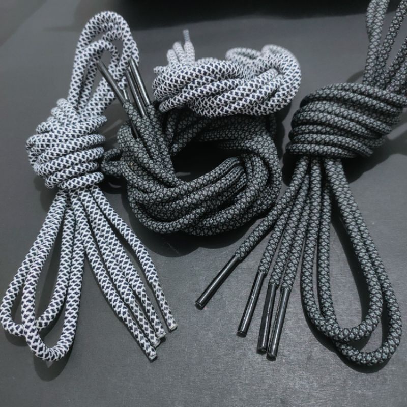 Tali sepatu bulat motif reflektif premium.110cm-5mm