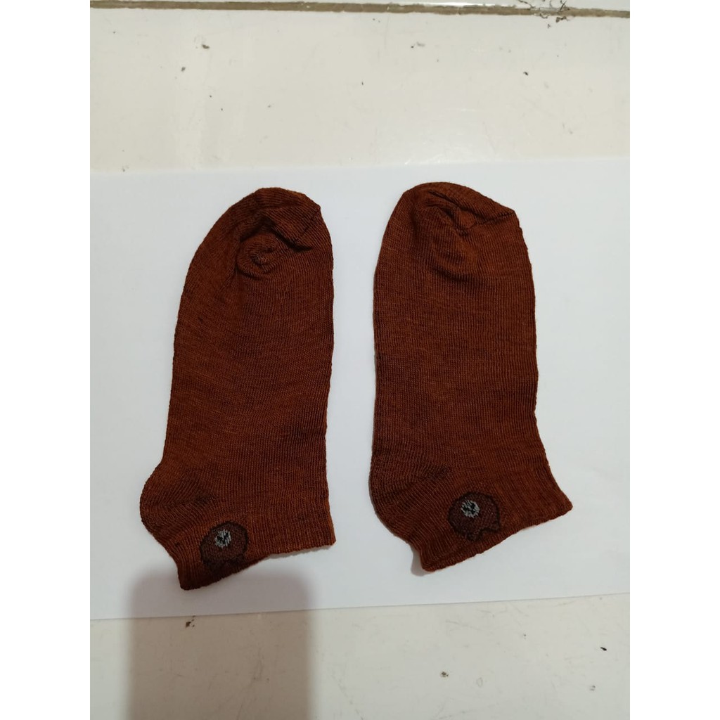 EV - KAUS KAKI PENDEK H006 MOTIF PANDA DENGAN BERBAGAI WARNA-COKLAT TUA