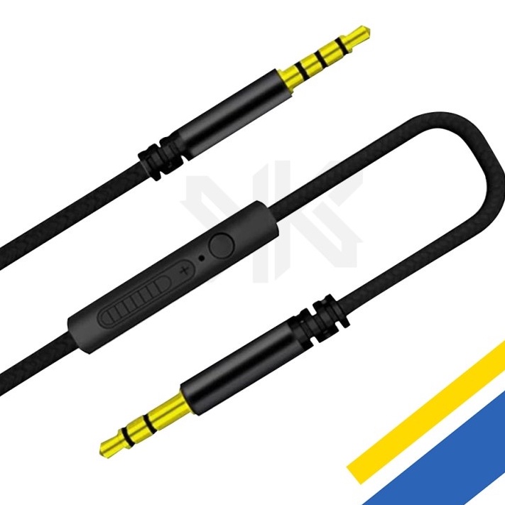 KABEL AUDIO AUX WITH VOLUME DARI HP KE SPEAKER/MOBIL/HEADPHON