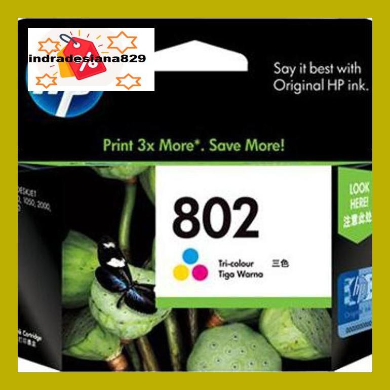 

Indr0Dpp Tinta Hp 802 Xl Colour 3X More Pages Original , Tinta Printer 8D6Indrr