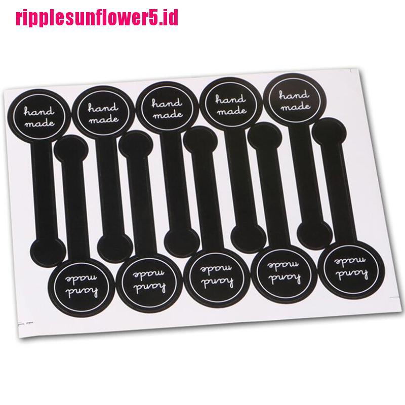 100pcs Stiker Label Segel Handmade Warna Hitam