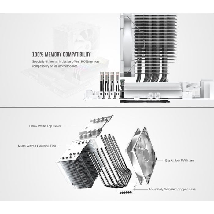 CPU Air Cooler ID-Cooling SE-226-XT ARGB Snow