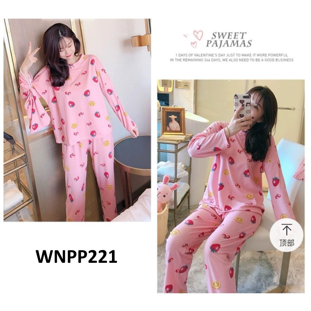 Piyama Wanita Baju Tidur Wanita Strawberry Orange Pink - WNPP221