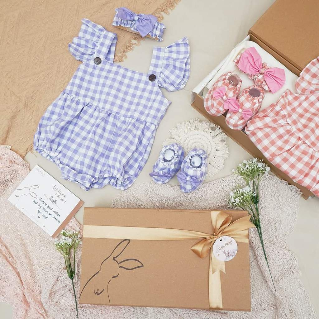 LIO035 Girls Baby Hampers 0-12 months/ Hampers bayi newborn/ Kado bayi/ baby girl gift set-Linnea Purple