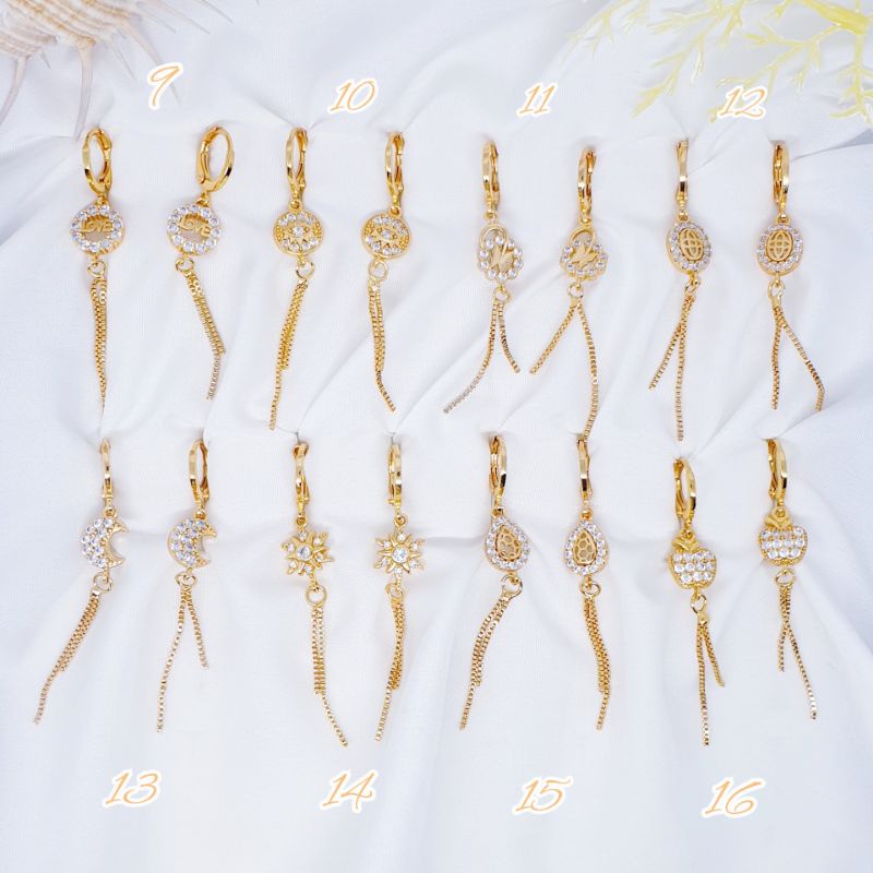 Anting fashion korea permata zircon no karat TEN-1