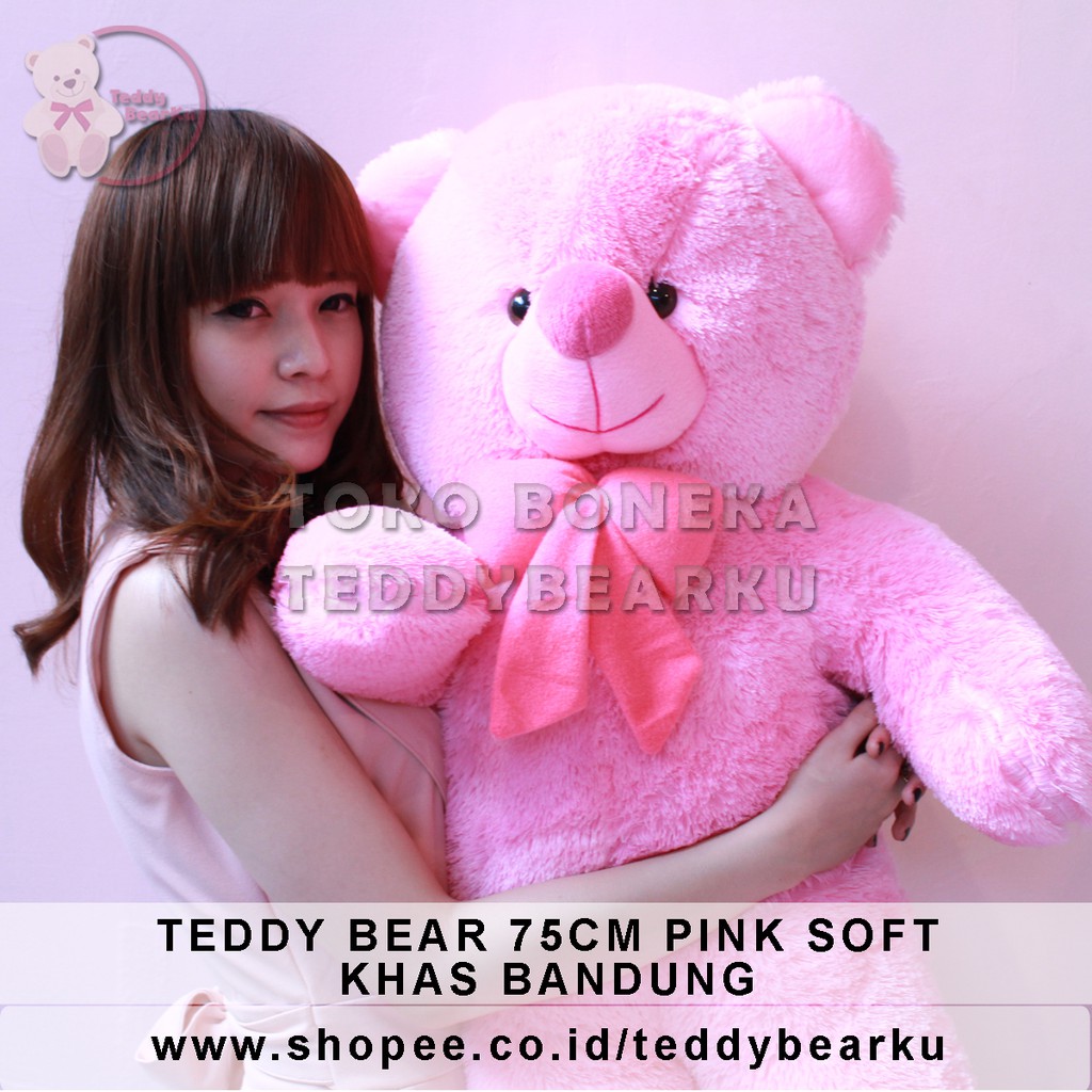 TEDDY BEAR 75CM XL MINIATUR KHAS BANDUNG PINK [TB75PI]