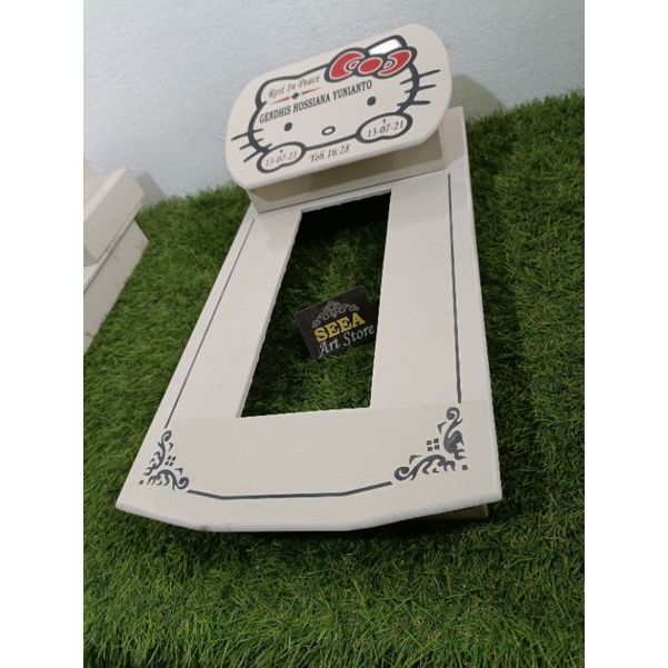 BATU Nisan Makam Jahul full makam bayi granit tile motif Hello Kitty