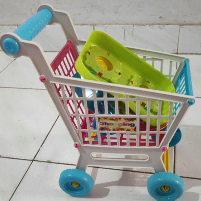  MAINAN  TROLLEY KERANJANG  DORONG  MURAH TROLY SUPERMARKET 