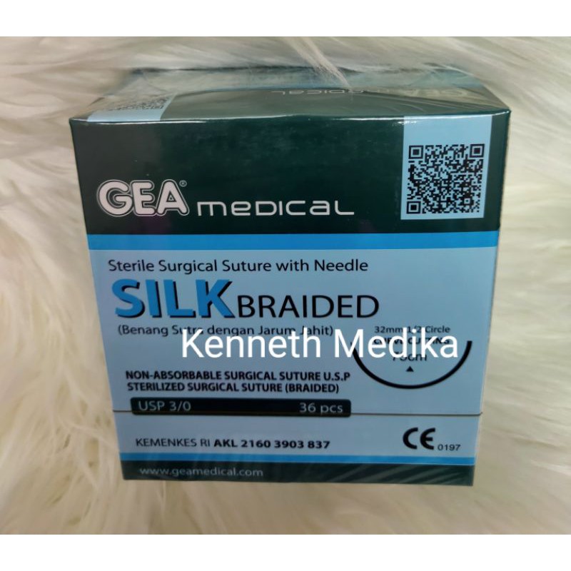Gea Braided Silk 3.0 Benang Operasi Plus Jarum