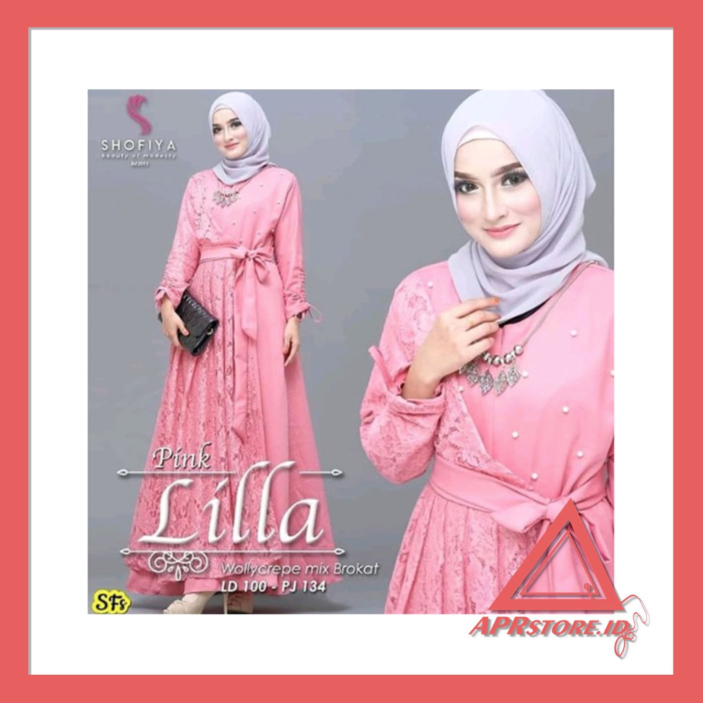 APRSTORE GAMIS BROKAT BAJU MUSLIM LILLA DRESS MAXI BEST SELLER