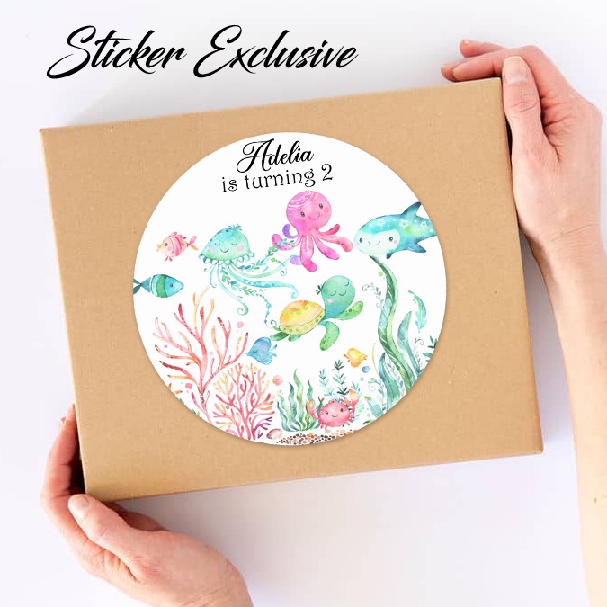 

50 STIKER / STICKER UNDER THE SEA 2-1 UTK BAG / BENTO / SOUVENIR ULTAH ULANG TAHUN