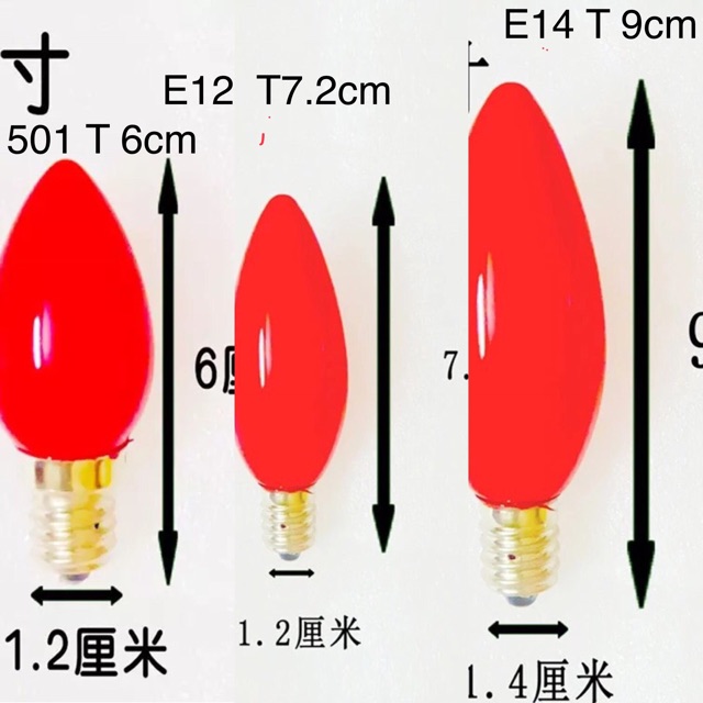 lampu lombok bohlam merah led E12