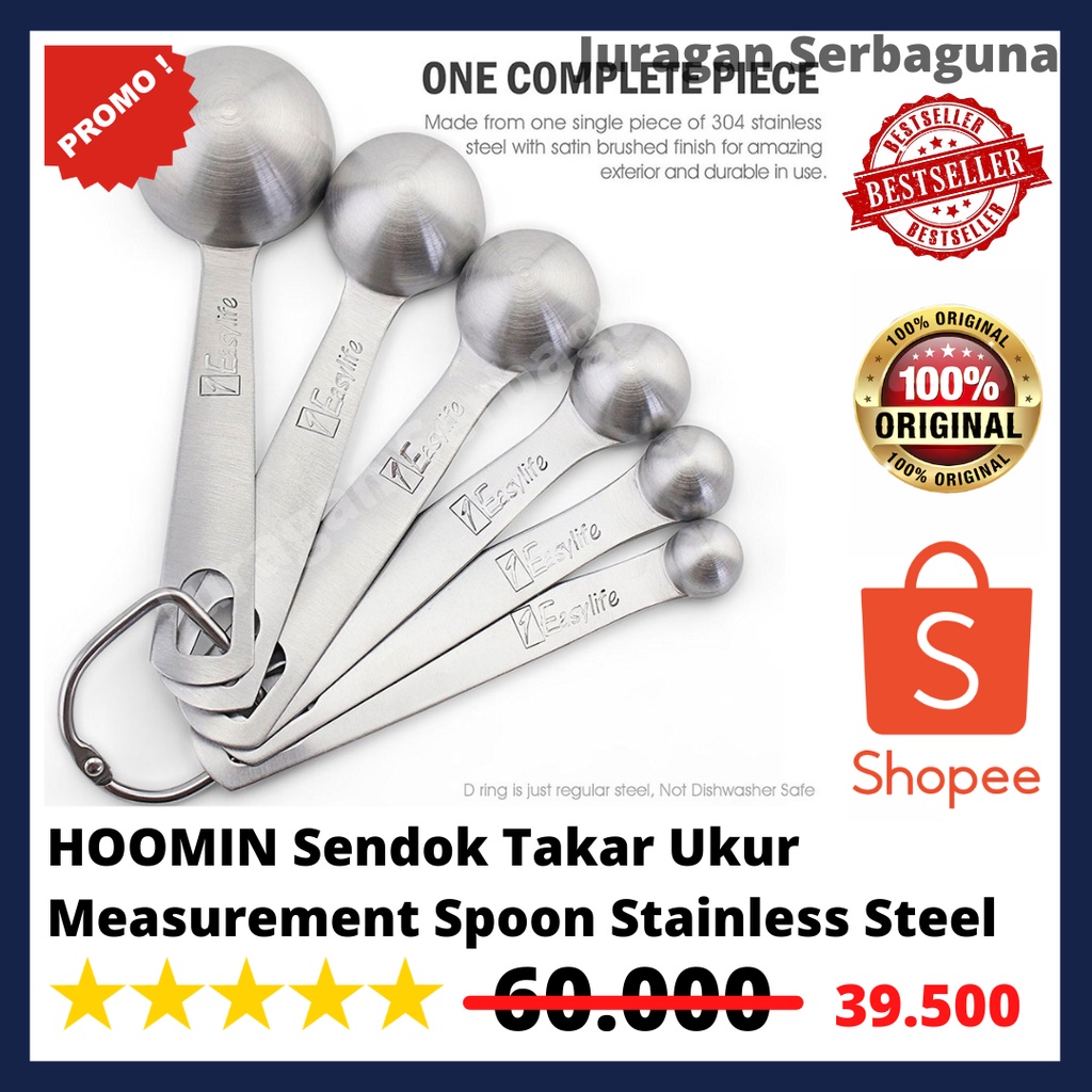 Jual Hoomin Sendok Takar Ukur Measurement Spoon Stainless Steel 6 Pcs Murah Shopee Indonesia 6183