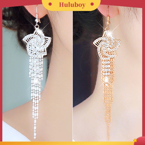 Hu Hu Hu Hu Hu Alat Bantu Pasang Kacamata♡ Anting Kait Gantung Wanita Bahan Alloy Desain Bunga Hias Berlian Imitasi Untuk Pesta