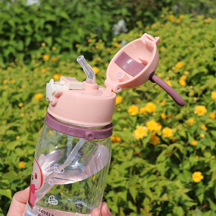 BOTOL JERAMI ANAK/botol Kartun 350/450 ML/Botol Minum Anak/Karakter rabbit Bear Tutup Clip/ mport /C 204