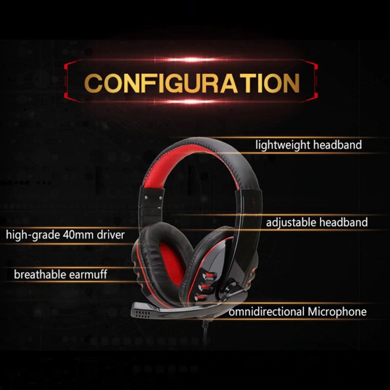 SOYTO Gaming Headphone Headset with Mic SY733MV HITAM/MERAH