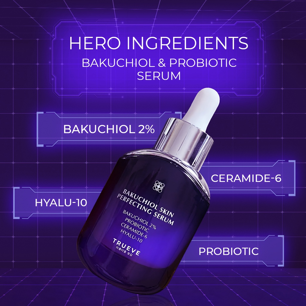 ★ BB ★ TRUEVE Bakuchiol &amp; Probiotic Serum 15ml - Bakuchiol Skin Perfecting Serum