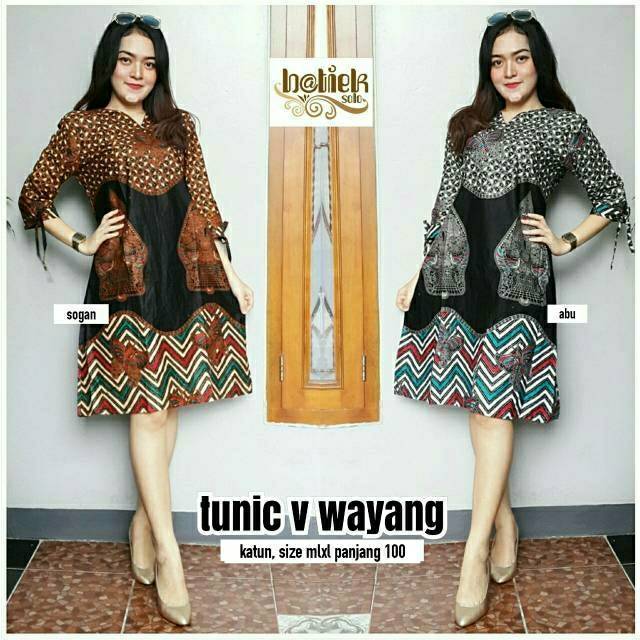 Dress Tunik Batik V Wayang