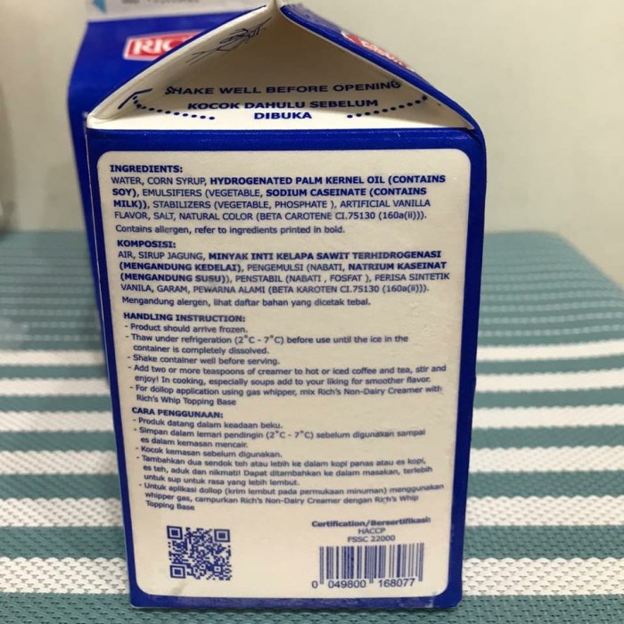 

Krimer- Non Dairy Creamer Richs 500Gr -Krimer.