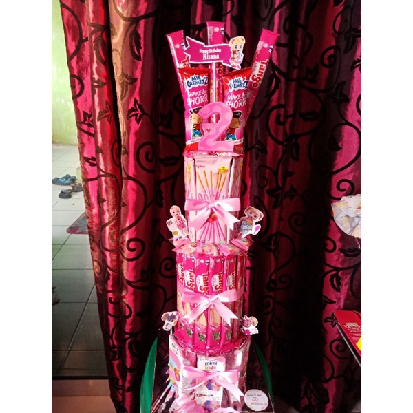 

SNACK TOWER PINK/ SNACK CAKE / ULANG TAHUN/ HADIAH