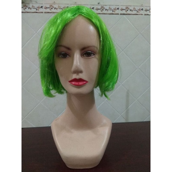 rambut palsu Wig bob warna warni dewasa hair extention wig aksesoris