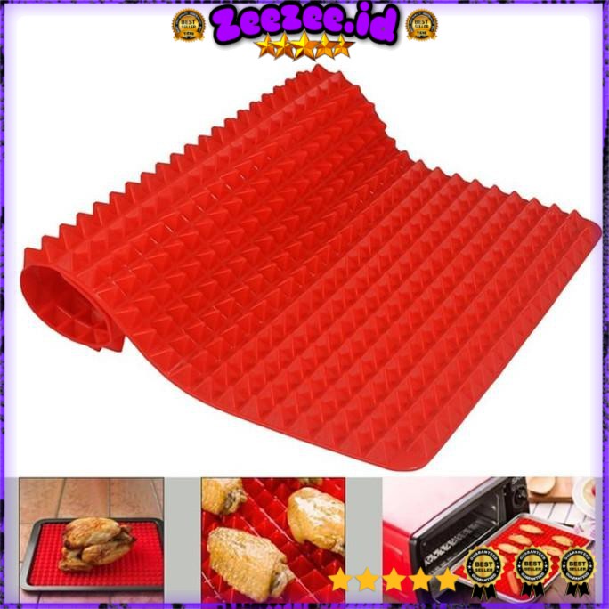 Alas Masak Pyramid Silicone Non-stick Oven Baking Tray Mat - JJ1370-01 - Red 7RHZ2DRE