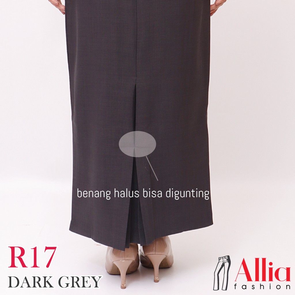 ALLIA R17 DARK GREY M - 7L - ROK SPAN WANITA - ROK SPAN JUMBO - ROK SPAN PANJANG WANITA