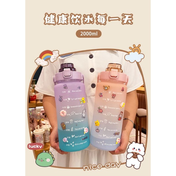 Botol Minum Motivasi / Botol Minum Jumbo / Botol Minum Yiben