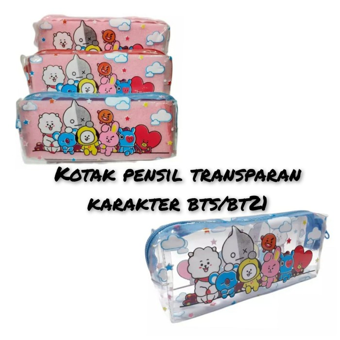

LJK SHOP - KOTAK PENSIL TRANSPARAN KARAKTER KARTUN BTS AWAN BTS/BT21