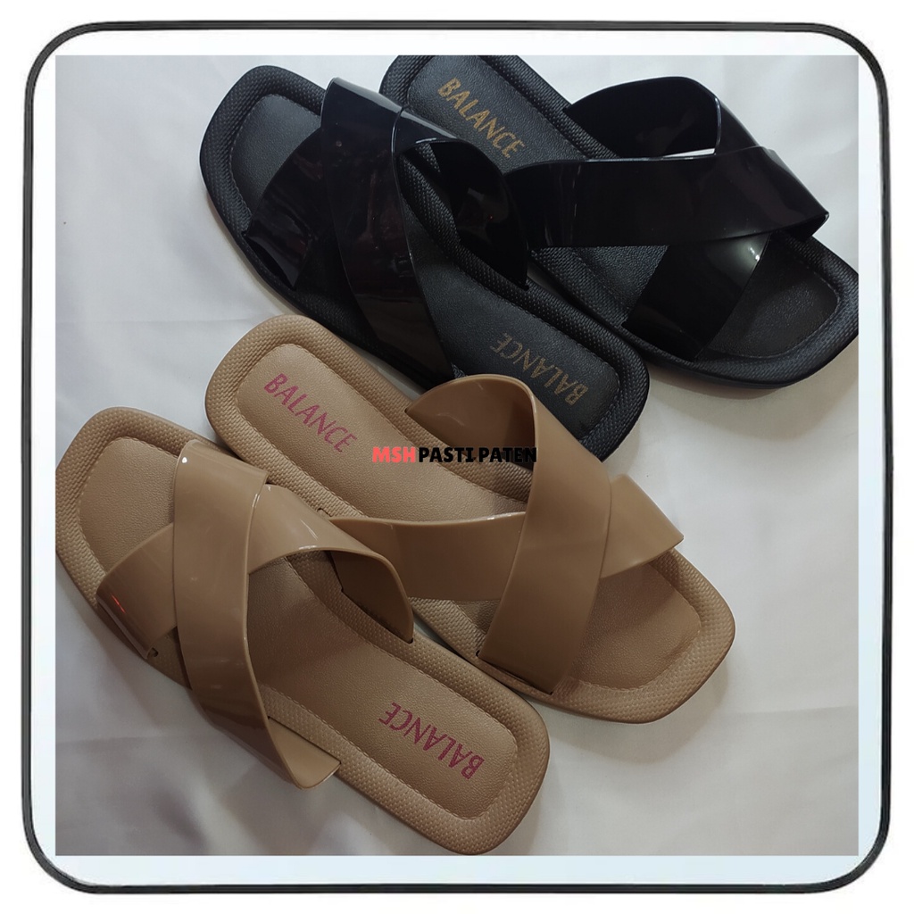 Sandal selop jelly silang wanita ori balance dan alina Sandal impor wanita