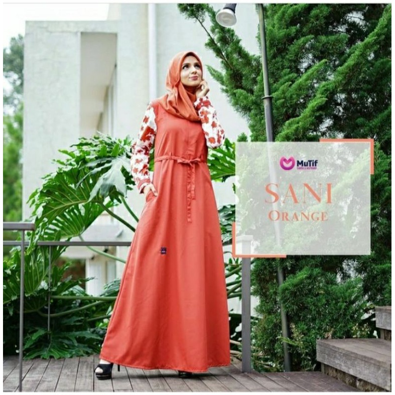 Mutif MV 26 Sani Dusty Pink - Mutif Sani Orange - Baju Muslim Gamis Premium Casual Ori Terbaru