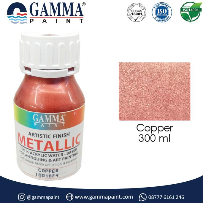 gamma Metallic Artistic Finish Acrylic Paint - Copper 300gr