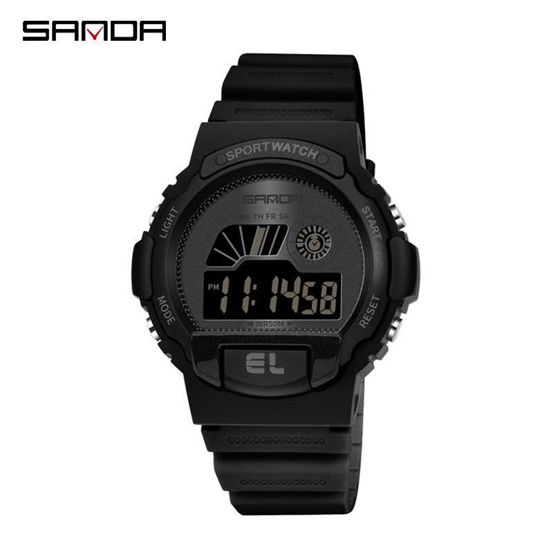 SANDA 6004 Jam Tangan Wanita Pria Digital Tali Rubber Chronograph Anti Air WATCHKITE WKOS